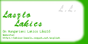 laszlo lakics business card