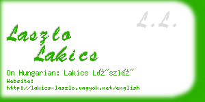 laszlo lakics business card